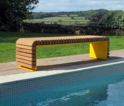 banc acier bois (iroko)